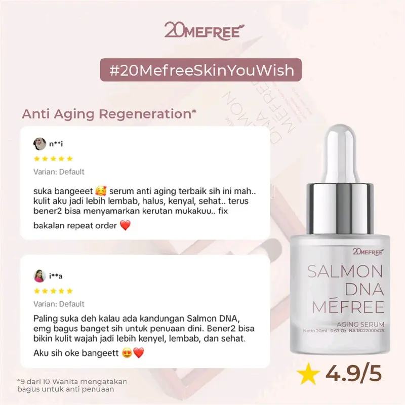 Salmon DNA Mefree - Anti Aging Serum For All Skin - Anti Penuaan, Perawatan Kerutan Wajah, Serum Anti Aging dan Mengencangkan Kulit Kering 7