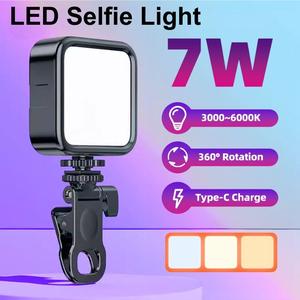 Portable 7w LED Selfie Light For Selfie Stick Tripod Rechargeable Adjustable 6000k Lamp Fill Light Beauty Light