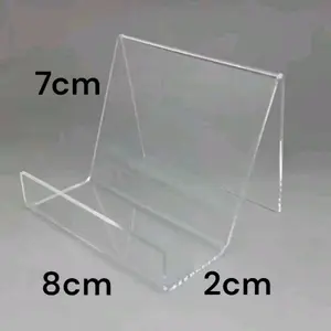 Stand Dompet Akrilik Pria Wanita 2 mm - Holder Pouch Cowok Cewek Acrylic (dompet 8 cm)