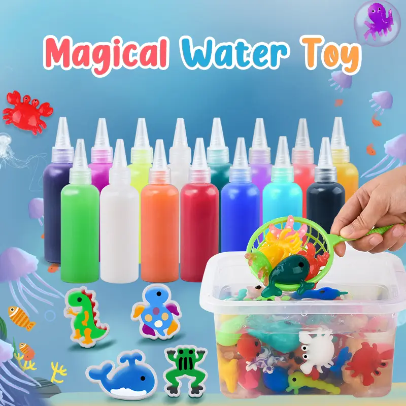 DIY Magic Water elves spirit Educational Toys Funny Magical Waterscape Toys For Kids play Arts Magic elf Toy Green Storage Box