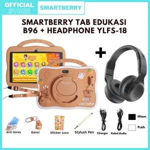 SMARTBERRY KIDS STUDY TAB B96 + Headphone YLFS-18 4/128GB Bluetooth WIFI Aksesoris Belajar Anak karakter lucu hadiah COD