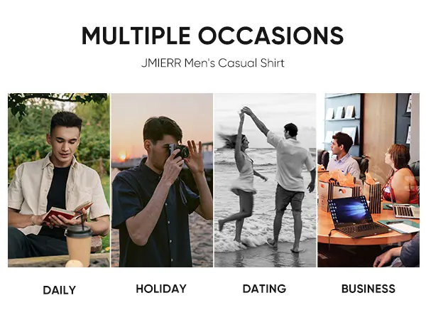 Product Introduction of JMIERR Mens Muscle Fit Dress Shirts Casual Button Down Shirt Short Sleeve Wrinkle-Free Shirts 14