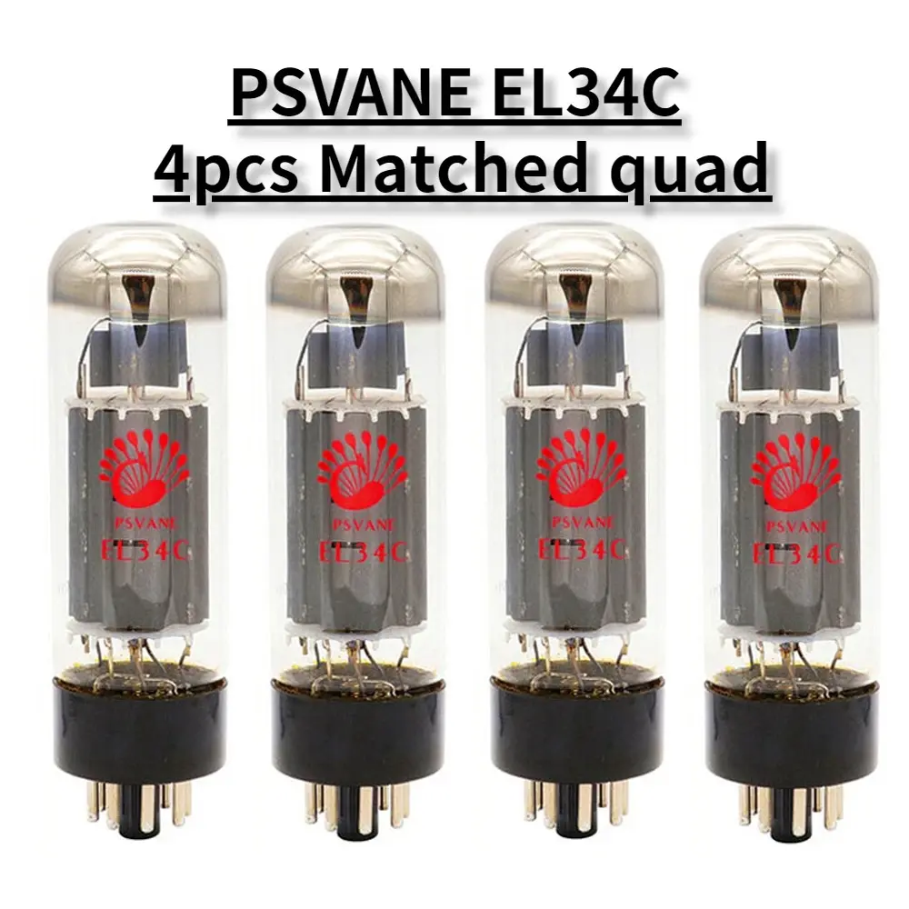 PSVANE EL34C HIFI Audio Tube Vacuum Tube Replacement EL34 EL34B 5881 6L6G 6CA7 6P3P KT77 Factory Precision Matched and Tested Amplifier Bulb Electronic