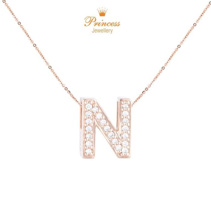 Gambar Liontin Inisial N Berlian PDLTX4213 Princess Jewellery - Rose Gold dari Princess Jewellery Online Kota Administrasi Jakarta Selatan 4 Tokopedia
