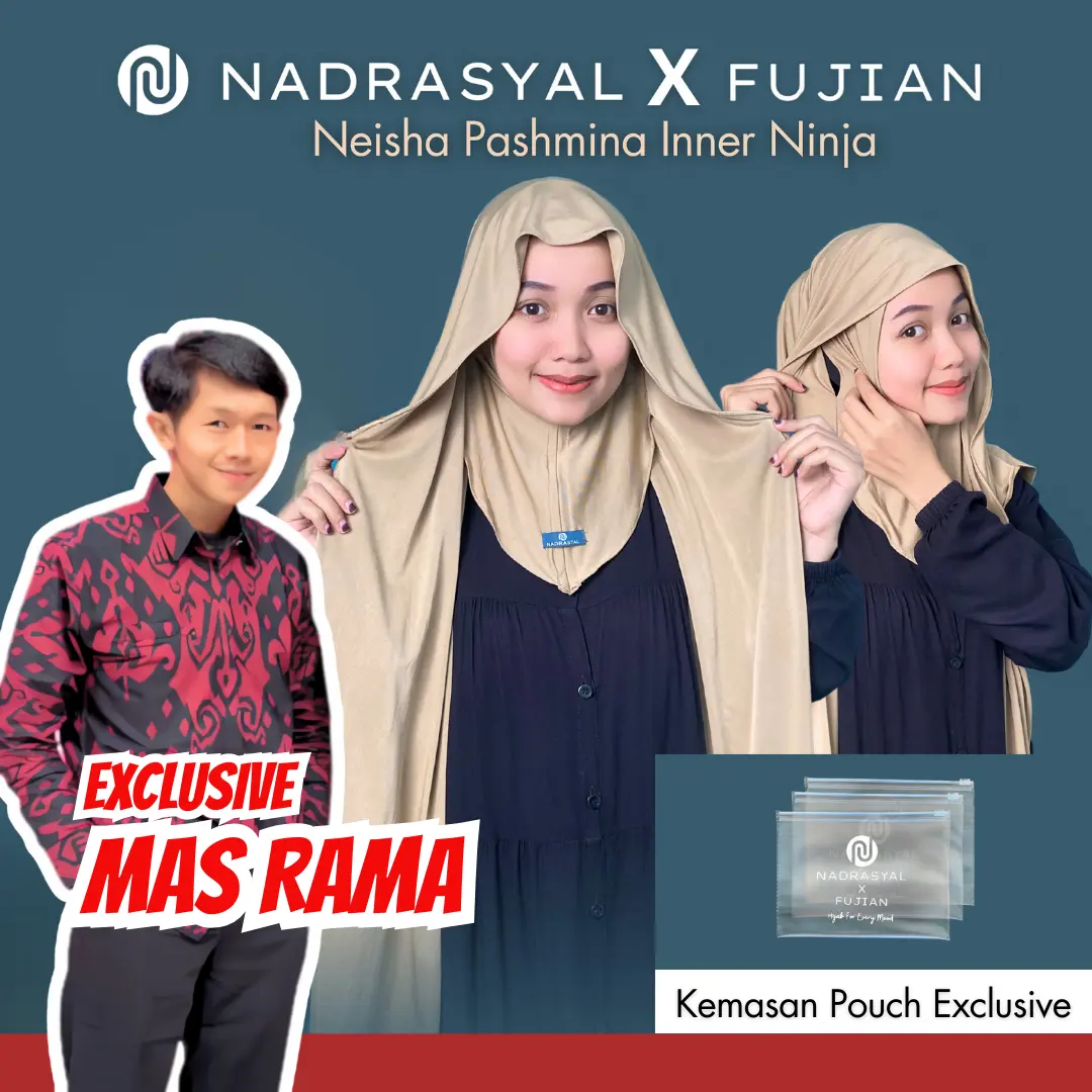 [EXCLUSIVE MAS RAMA] - NADRASYAL NEISHA Pashmina Inner Ninja Menutup Leher Instan Jersey Kerudung Simpel Menyatu Inner Menutup Leher BRAND Jilbab Muslim Santai II