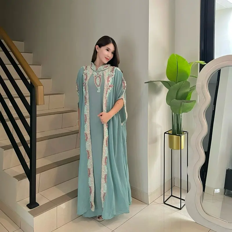 KAFTAN ALESSIA CERUTTY BABY DOLL Fit Ceruty Mewah Muslim Payet Kalong Gamis Wanita Panjang Simple 0