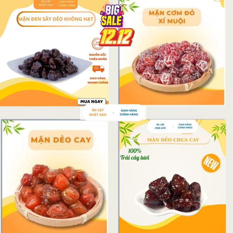 Ô Mai Mận Chua Ngọt Xí Muội Dẻo Cay,Trộn Gừng - Mận Dẻo Ngon - Không Chất Bảo Quản - Đồ Ăn Vặt Healthy - Món Ngon Giới Trẻ - Ăn Vặt Lành Mạnh - Mận Chua Ngọt - Đồ Ăn Vặt Độc Lạ - Ô Mai Nhật Anh