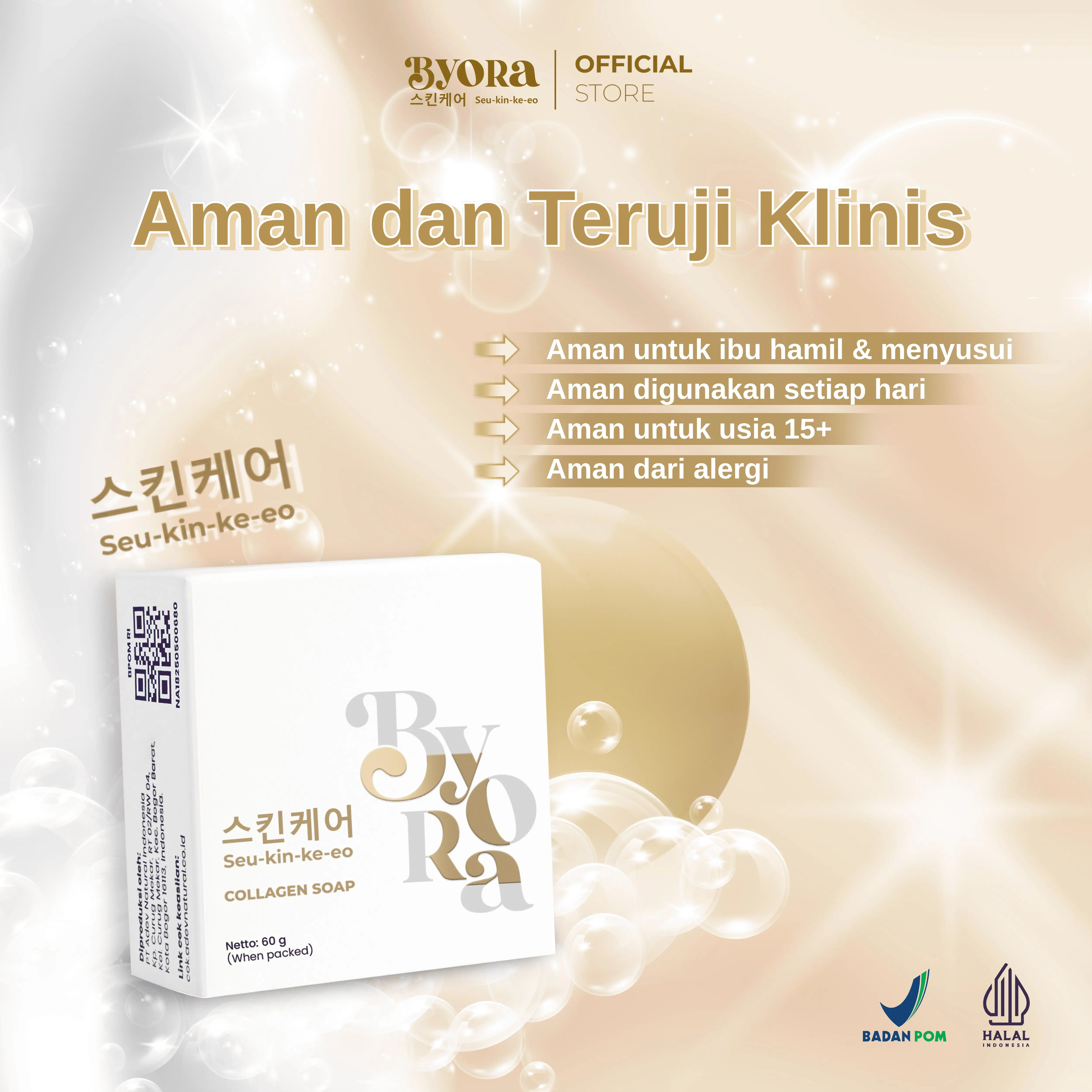 9 PCS] Byora Sabun Collagen Korea - Mencerahkan Kulit - BPOM - Shop