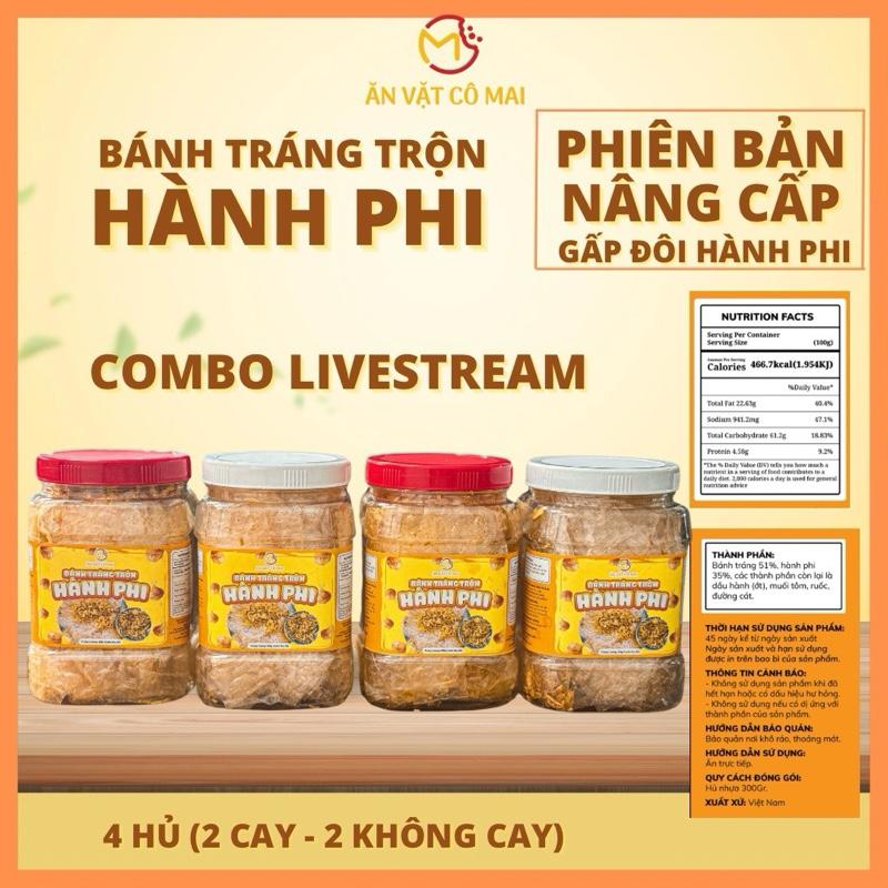 COMBO LIVESTREAM - Combo 4 Hủ Bánh Tráng Hành Phi (Phiên Bản Nâng Cấp - Gấp Đôi Hành Phi) Gồm 2 Hủ Cay - 2 Hủ Không Cay,(Khách Đổi Vị Note Đơn)