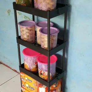 COD SUPERCOOK Rak Persegi Dapur Plastik 4 Susun / Rak Kamar Mandi Square /Rak Serbaguna Dengan Roda