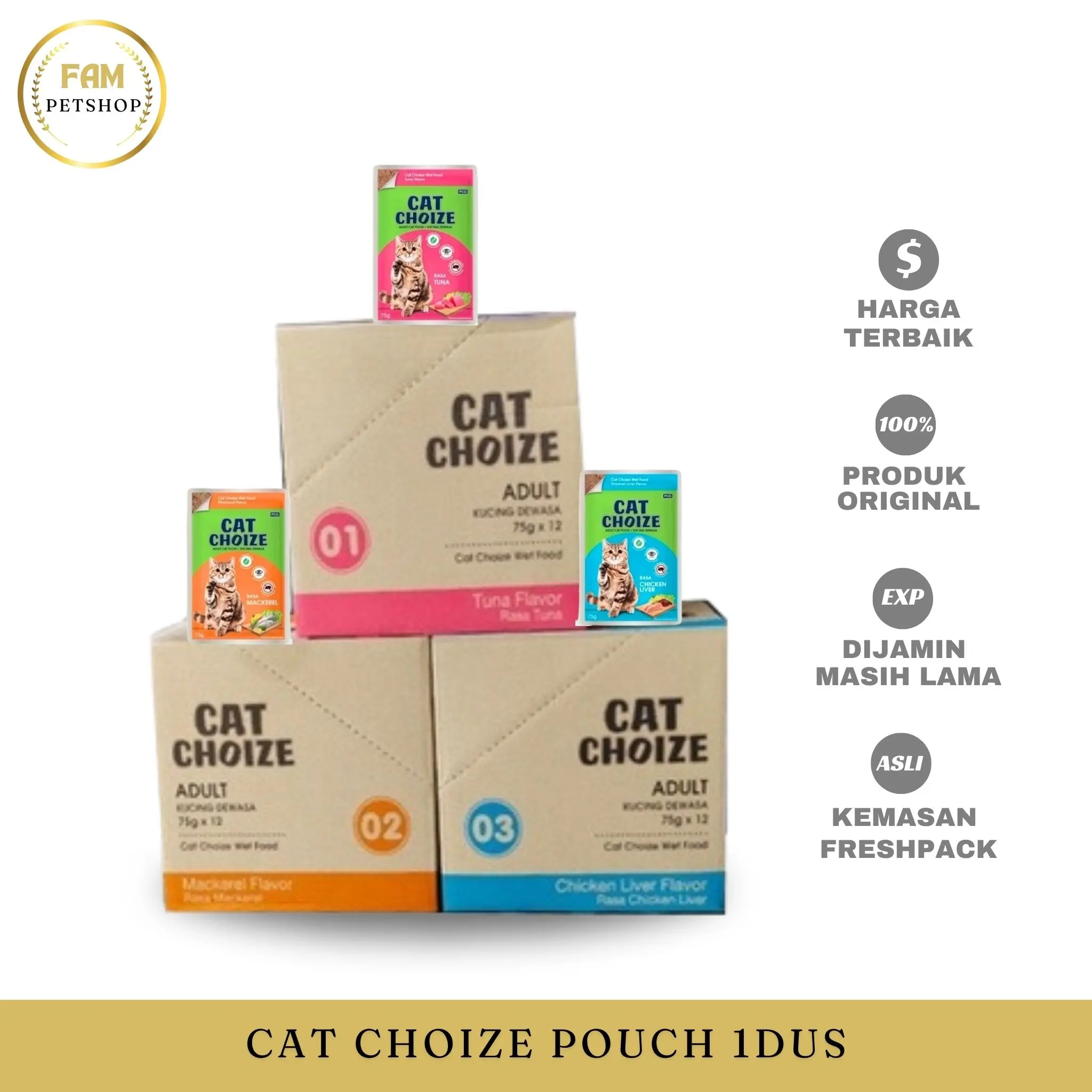 Cat Choize Pouch 75 gr 1Dus isi 12 Makanan Basah Kucing Wet Cat Food