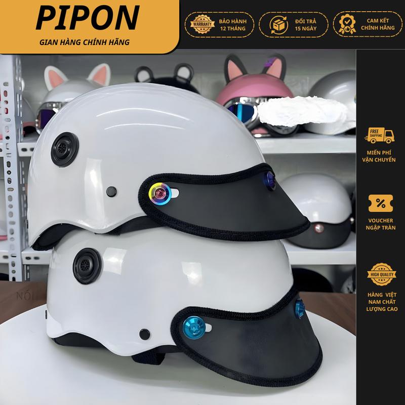  Mũ bảo hiểm ốc titan độc đáo  TẶNG TEM BIKER  nón bảo hiểm nửa đầu gắn 3 ốc Titan phủ nano bóng 