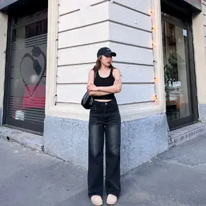 UNISEX Baggy Jeans Wanita Hitam Retro - Celana Jeans Wanita Oversize Gombrong Retro Loose Korean Style