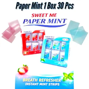 Paper Mint Permen Kertas Lunak 1 Box @30 Pcs - Permen Segar Manis Halal - Jajanan Snack Makanan Ringan Candy Food Breath Refresher Instant Mint Strips