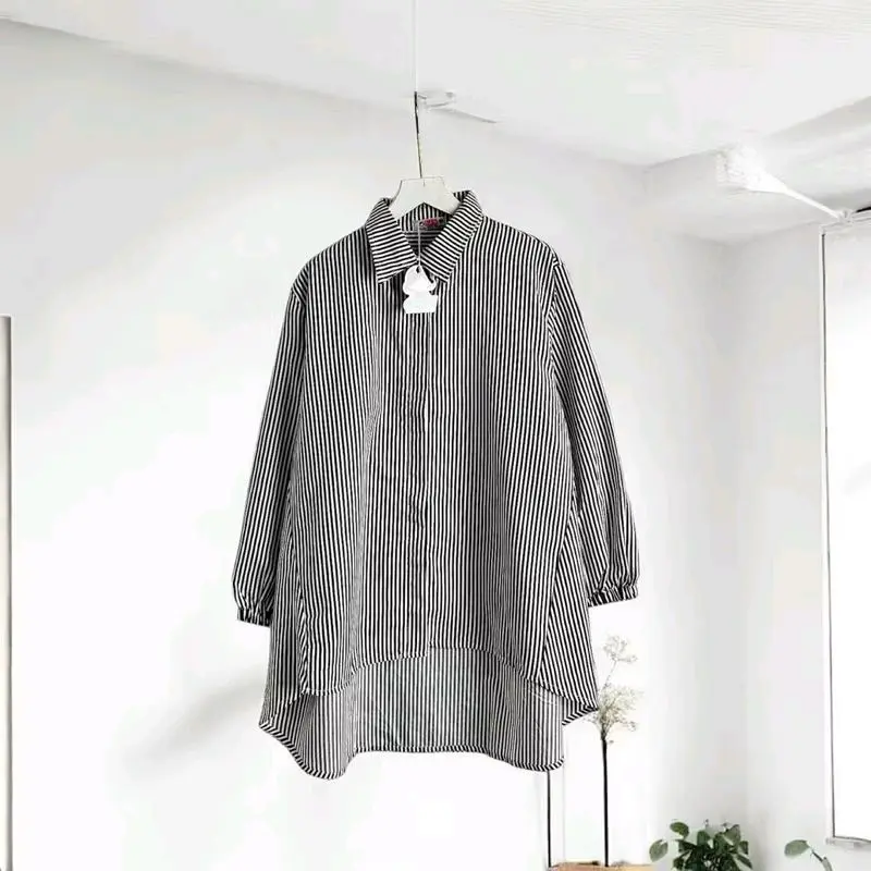 KARRA Kameja Salur Oversize Bestseller Atasan Wanita Casual 7