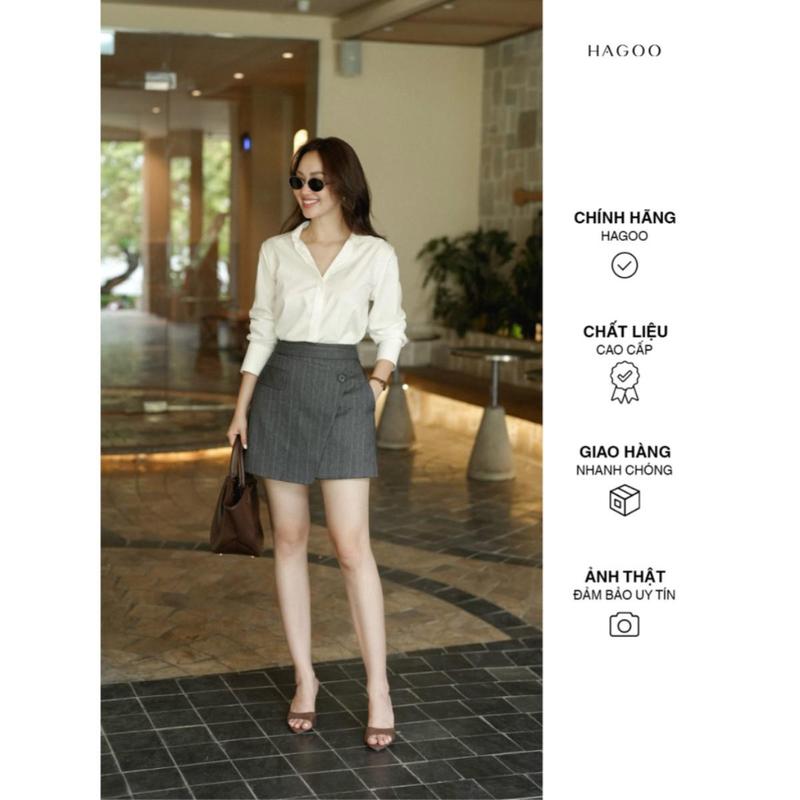 Chân váy ngắn chữ A HAGOO vạt chéo thiết kế trẻ trung thanh lịch
