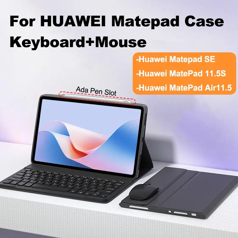 Case Keyboard Wireless Magic Keyboard For Huawei Matepad SE 2022 Air 11.5" Flip cover Wireless mouse set
