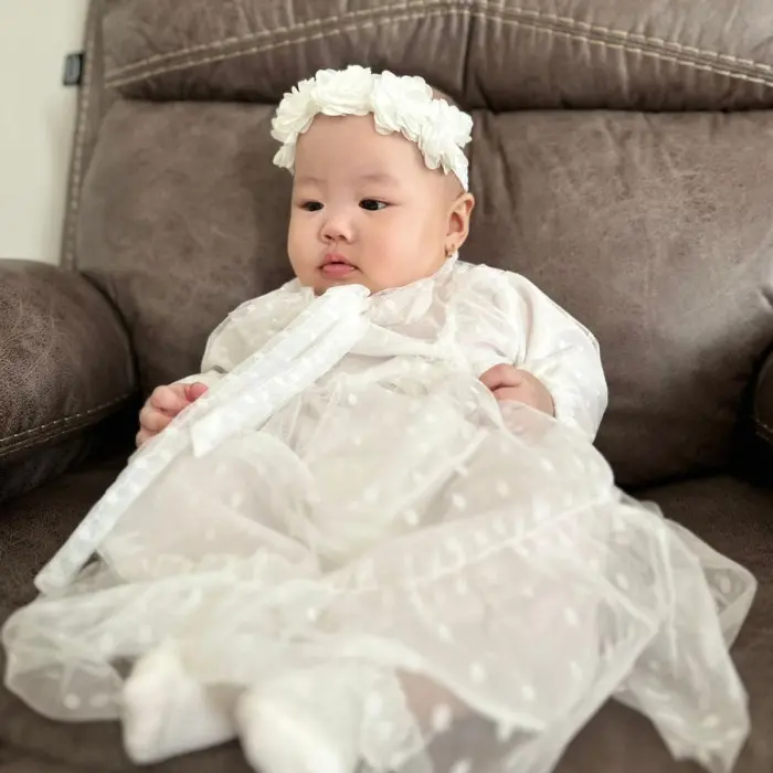 MURAH TERJANGKAU BAJU BAPTIS BAYI PEREMPUAN 6 12 BULAN DRESS WARNA PUTIH WHITE KA150 3