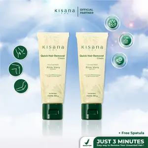 Paket Bundling 2pcs - Kisana Hair Removal Cream Perontok Bulu Extract Aloe Vera 30gr