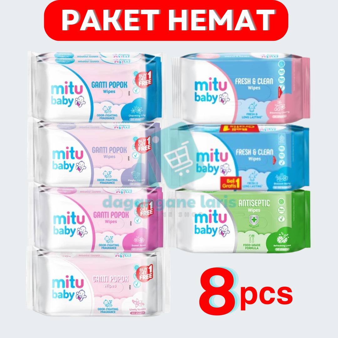 PROMO!!! PAKET HEMAT MITU BABY TISU BASAH 50s- Tissue Wipes Alcohol-Free
