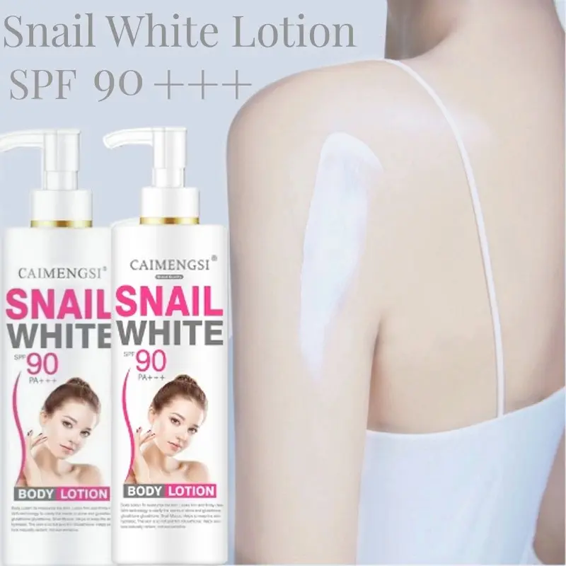 Snail White Body Lotion SPF 90 PA +++ Lotion Pemutih Badan Sun Protection 100% Orisinal Permanen Pelembab Anti penuaan Brightening Skin Bleaching Whitening Lotion Menghilangkan Kusam Kulit hapus melanin 500ml