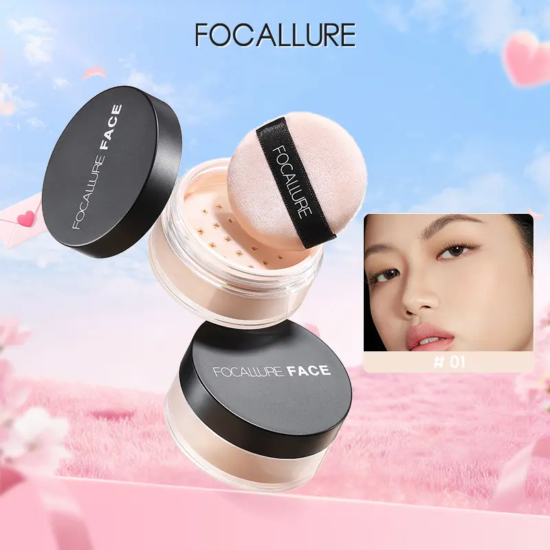FOCALLURE Phấn phủ dạng bột trang điểm kiểm soát dầu trang điểm nền với 3 màu tùy chọn 7g