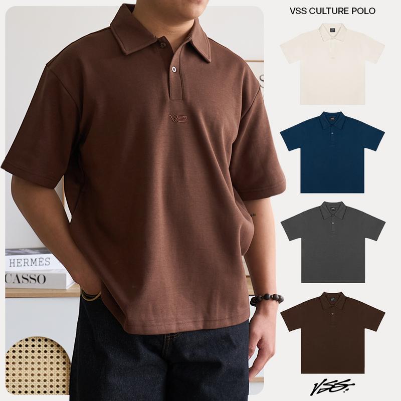 Áo Polo Local Brand Chính Hãng VSS Cotton 100% Cổ Trụ Form Rộng Thêu Oversize Unisex T-shirt - VPL01 Nam Menswear
