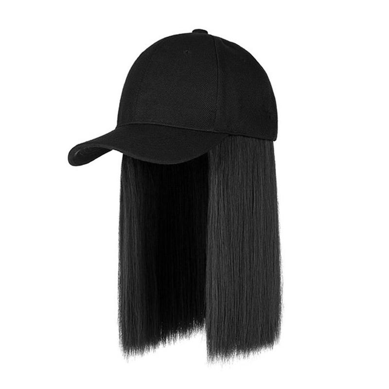 Product Introduction of Rambut palsu fesyen, topi hitam, topi, rambut palsu panjang, topi besbol, rambut lurus panjang, topi rambut palsu Z6W9 26