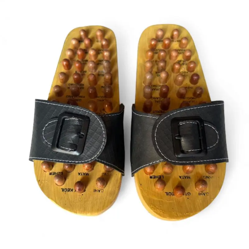 Sandal Kesehatan Kayu Sandal Rematik Akupuntur Model Selop