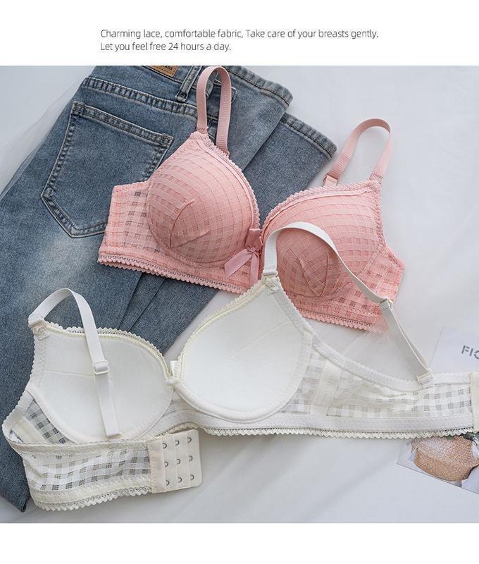 Product Introduction of Underwear Small Breast Size Exaggerating Bra Push up and Anti-Sagging Girl High School Student College Student Thin Section without Steel Ring Push up Bra Suit 20