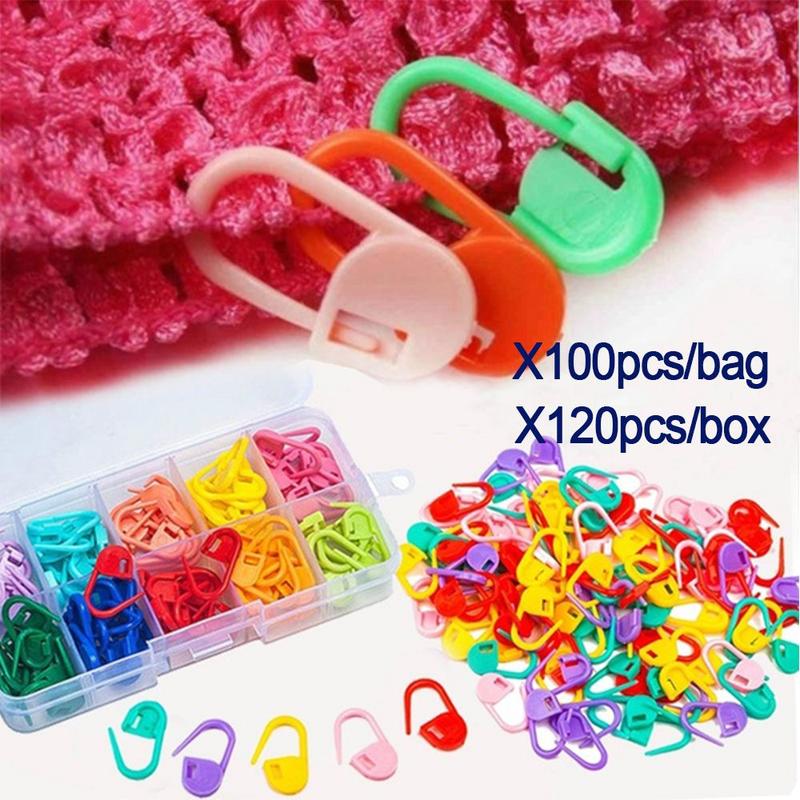 100/120 CÁI Nhựa Mới Điểm đánh dấu Công cụ Khóa Stitch Phụ kiện dệt kim Vật tư…