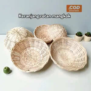 Termurah! keranjang rotan mangkok diameter 13 dan 18 keranjang rotan sarang burung bisa buat parsel buah mini hampers kebutuhan rumah keranjang penyimpanan