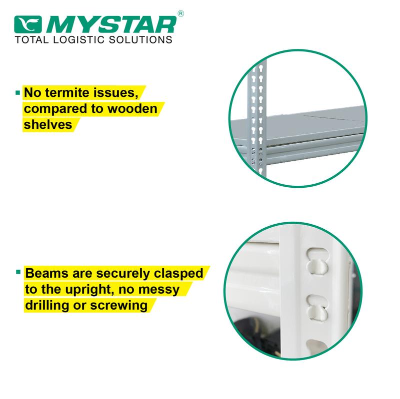 Product Introduction of Original Advanced Adjustable MYSTAR Multiple Removeable Metal Shelves Boltless Rack for Bomb Shelter and Storeroom | 1800mm Height | Singapore Local Stock | 2