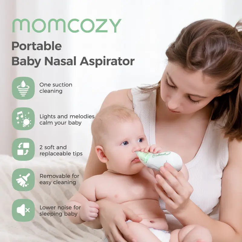 Momcozy Nasal Aspirator Máy Hút Mũi 3 Cấp Độ Điều Chỉnh Được 800mah Pin Lâu Máy Hút Mũi Chạy Điện Cầm Tay 0