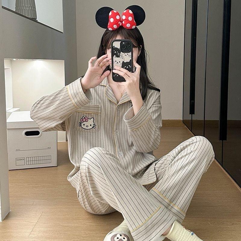 |Tay quần dài | Bộ đồ ngủ pijama chất bông mây mềm không nhăn dành cho nữ