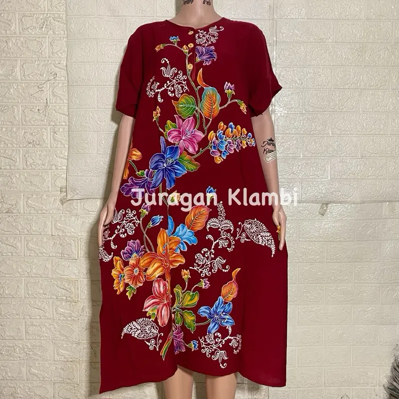 [Sesawi] Daster Plisir Sesawi Label Putih LD 120 Busui Kancing Kantong dan Cocok untuk Ibu Menyusui