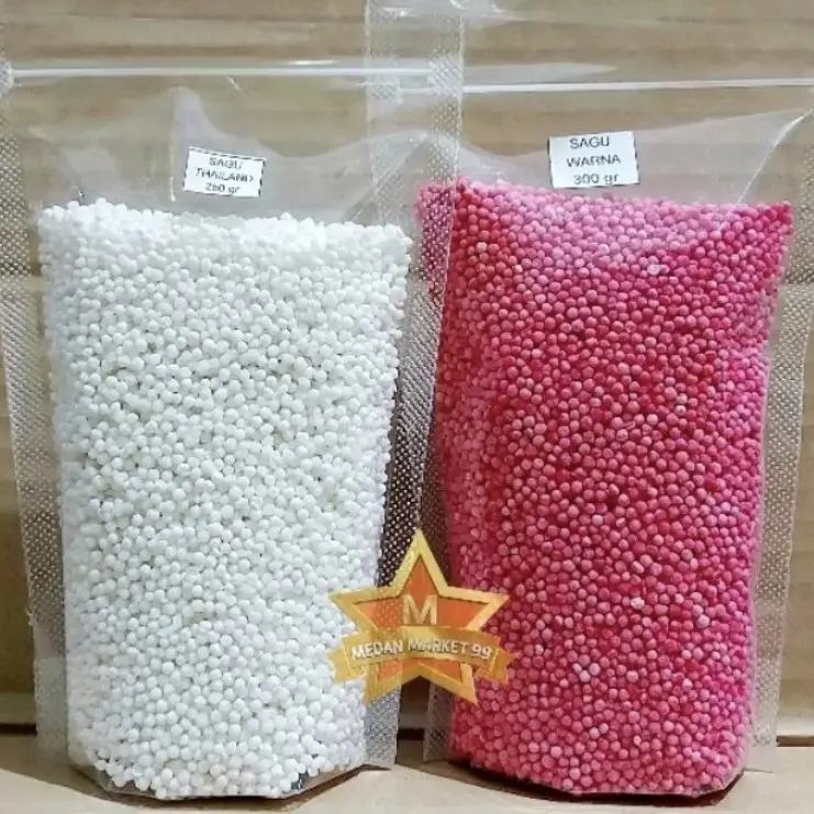 SAGU MUTIARA & SAGU WARNA THAILAND 250G | SAGO SEEDS | PACAR CINA | TAPIOCA PEARLS | SAGU THAILAND | SAGU WARNA
