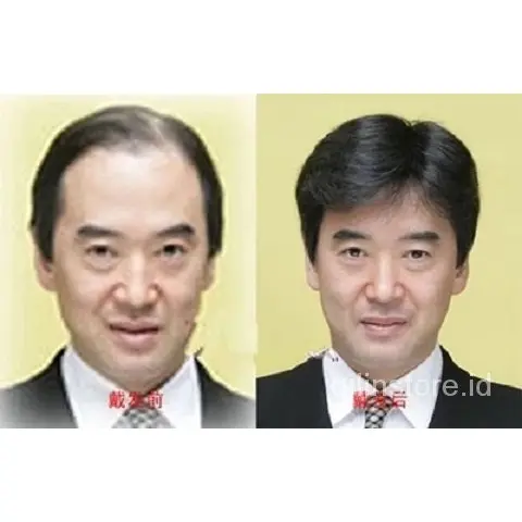 Pria Rambut Asli Rambut Pendek Wig Middle-Aged dan Orang Tua Rambut Asli Berbulu Ayah Real Hair Wig Tengah-Titik Tampan Ayah Rambut Pendek--Fast delivery 2