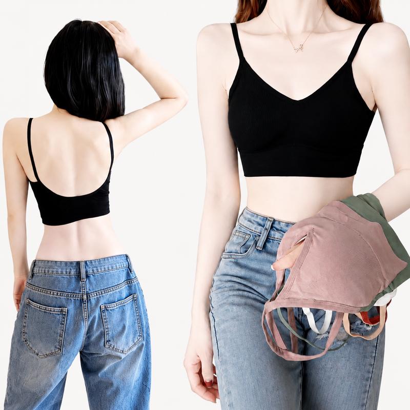 Áo ngực thể thao không đường may cho nữ, thiết kế lưng chữ U lớn, không dây,…