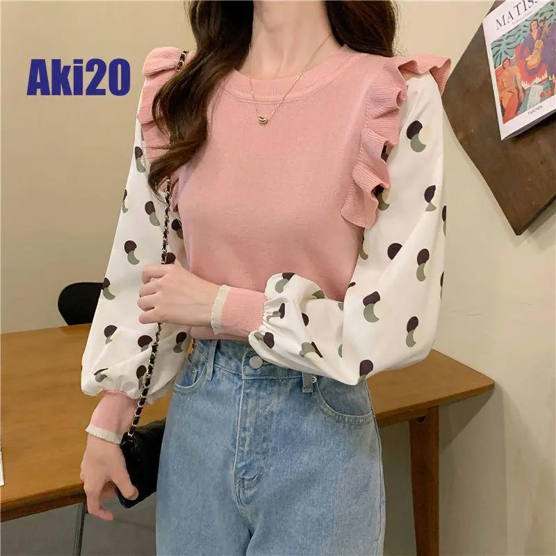 Crop Top for Women Korean Style New Design 2024 Black Knitted Shirt Ice Silk Long Sleeve Short Top Tshirt for Women