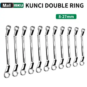 ISKU Kunci Ring Pas Double Offset 45° 12-Gigi Chrome Vanadium (CR-V) Anti Karat - Perkakas Bengkel & Rumah Tangga