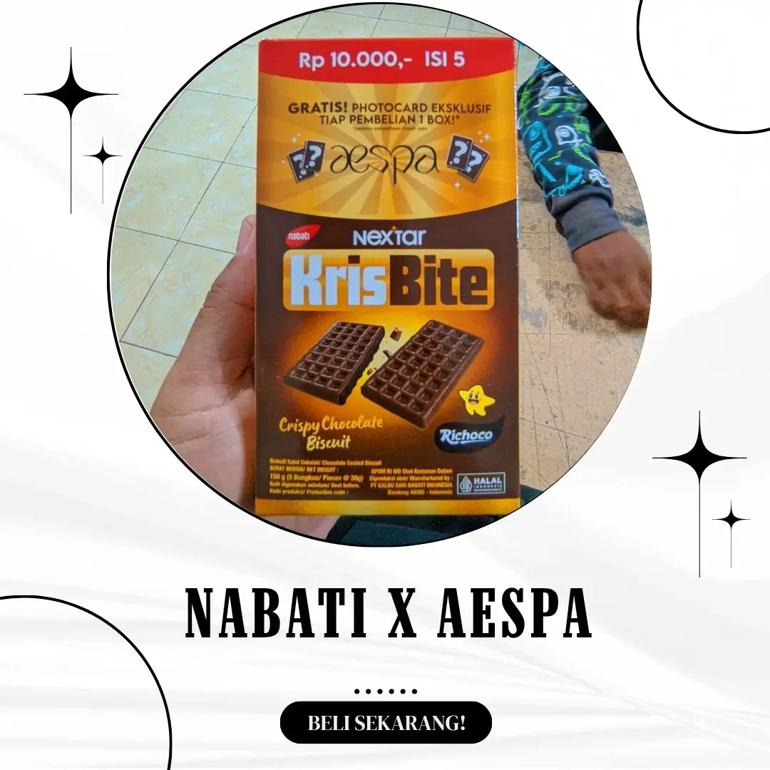Nextar Krisbite 1 Box Free Fotocard Girlband AESPA - Barang Baru Cokelat Cokies Biscuit Cookies