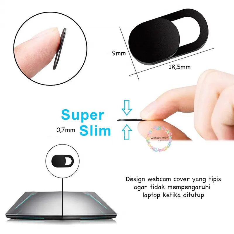 PELINDUNG PENUTUP WEBCAM KAMERA COVER CAMERA DEPAN LAPTOP Plastik 1