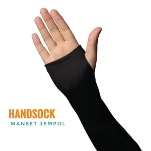 HANDSOCKS FINGER/Manset jari tangan Muslim Hitam pria wanita tipis Panjang