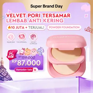 [New] Glad2Glow Perfect Blurring Powder Foundation Concealer - setting powder Mencerahkan Wajah Kusam Niacinamide Translucent Twowaycake Skintint | bedak tabur oil control dan tahan lama Cushion