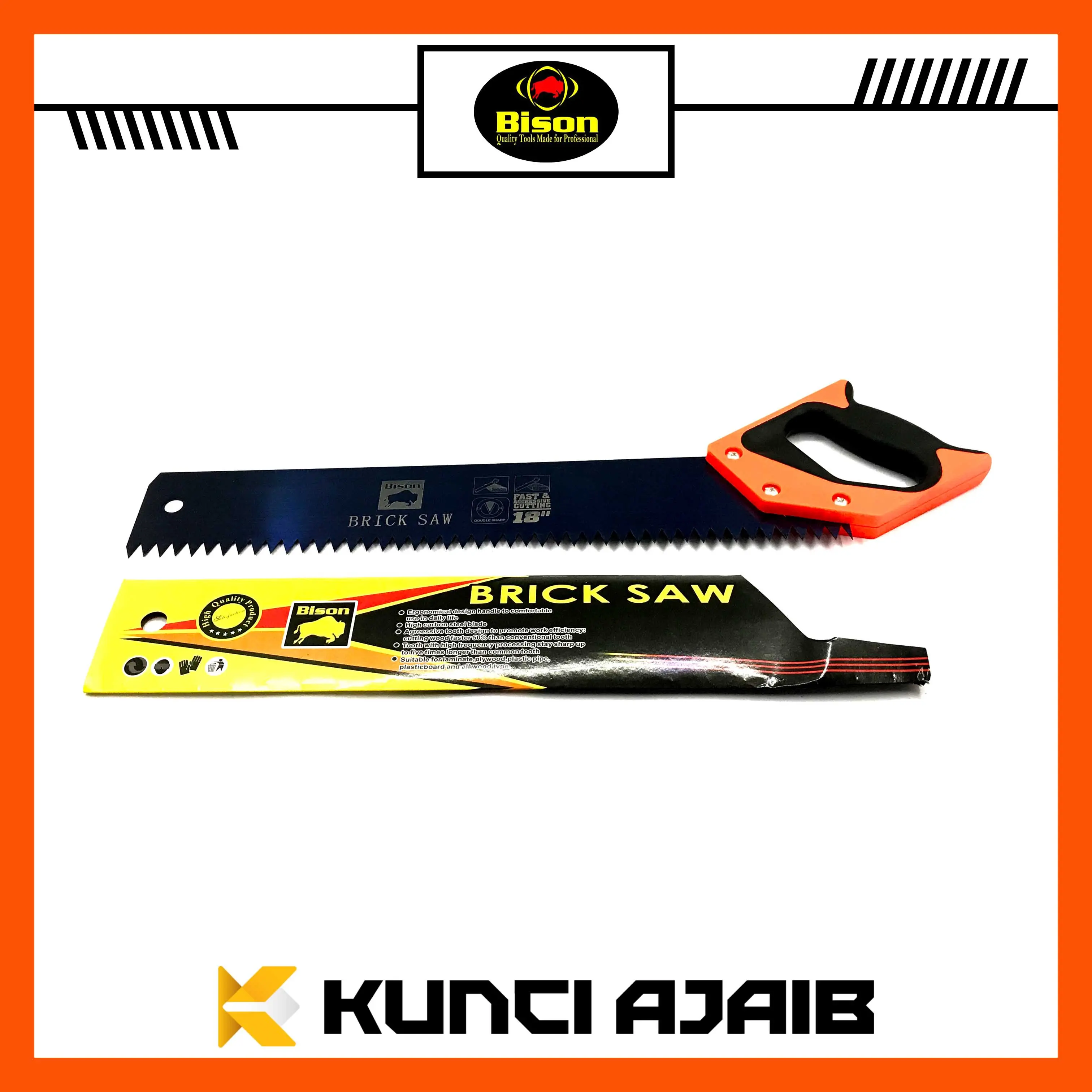 BISON Gergaji Hebel Bata Ringan 18 Inch - Brick Saw Cutting Kayu Multiplex PVC