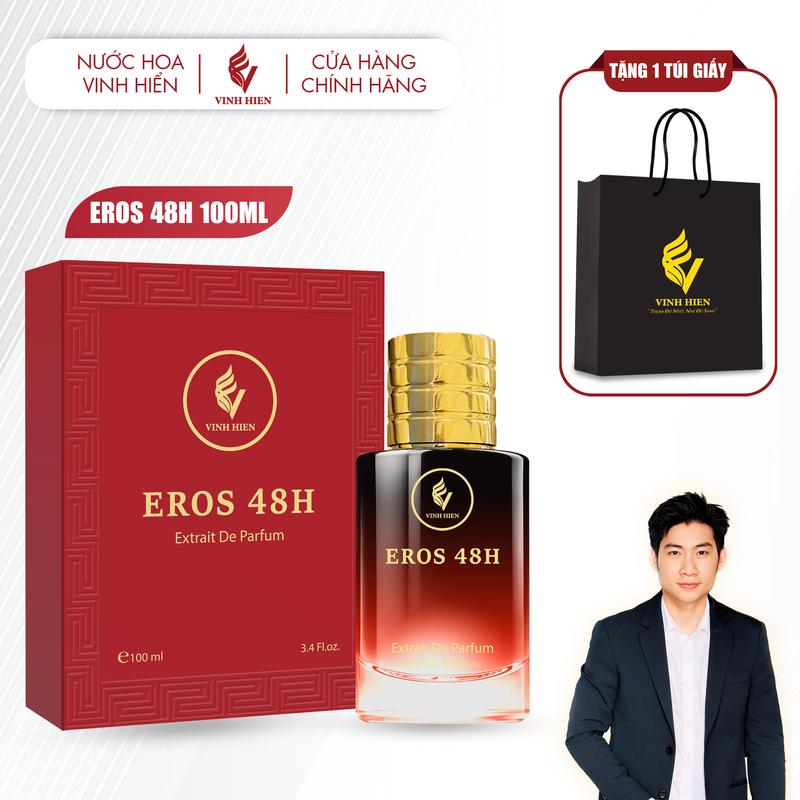 Nước Hoa Nam EROS 48H 100ml ( Extrait De Parfum ) - Tặng 1 Túi Giấy - VINH HIEN PERFUME  - xịt thơm cosmetic