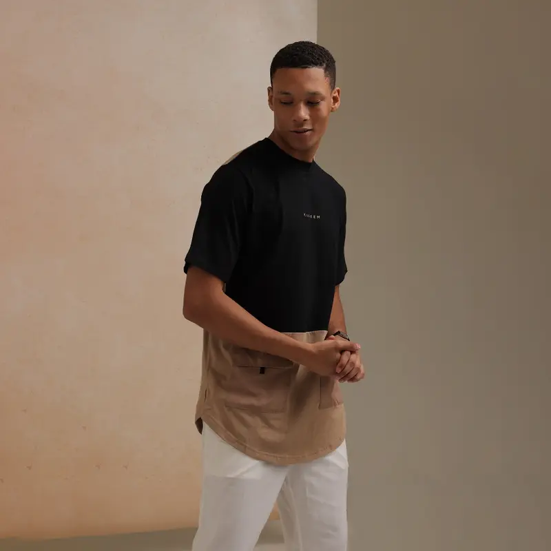 KAREEM SSK DOP KAOS KURTA LENGAN PENDEK Cream Grey 0