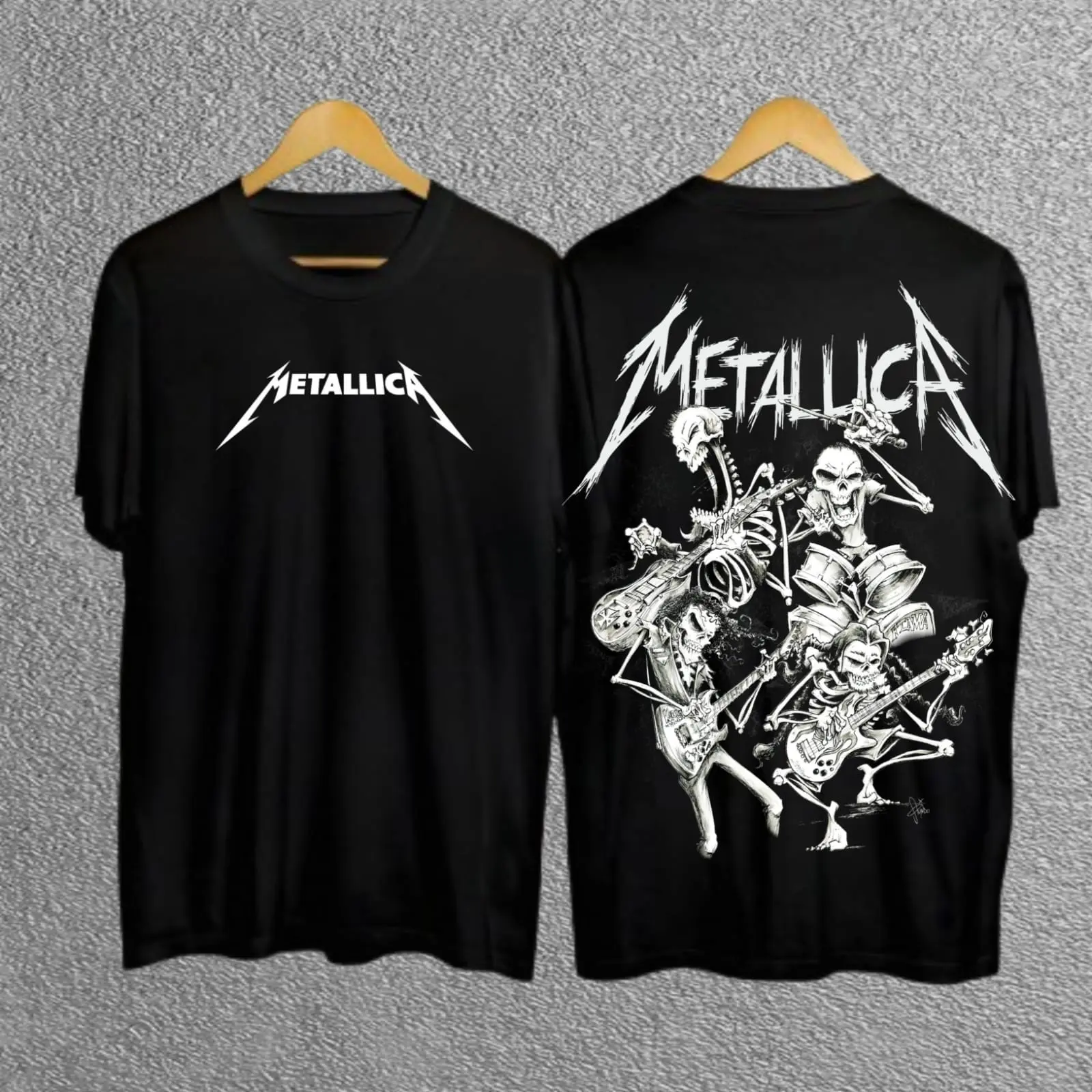 Kaos Distro Motif Metal Tengkorak Sablon Digital Printing Unisex Lengan Pendek - Keren, Dewasa, Panjang, Pria, Oblong, Katun