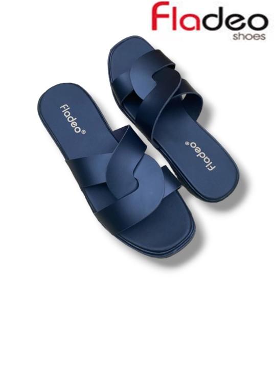 Product Introduction of Sandal Slop Wanita Silang triple Terbaru Hak Datar 1 cm Kulit Sintesis/sandal flat wanita kekinian 11